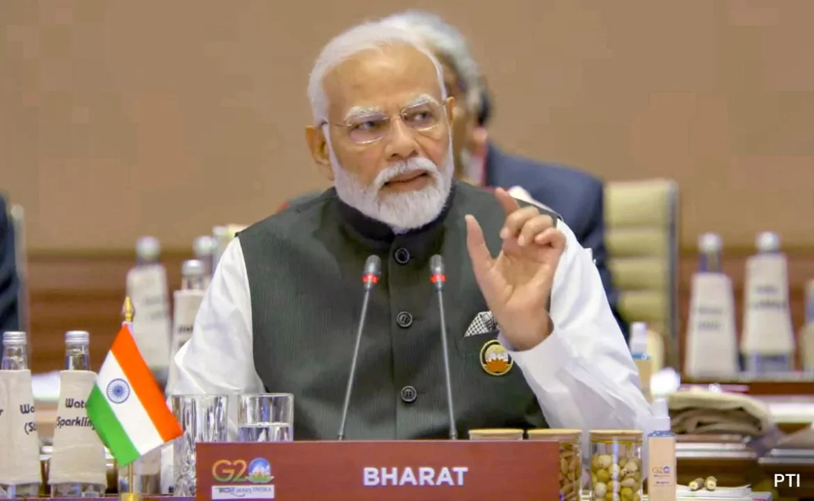 at g20 summit opening pm modi nameplate sends a bharat message