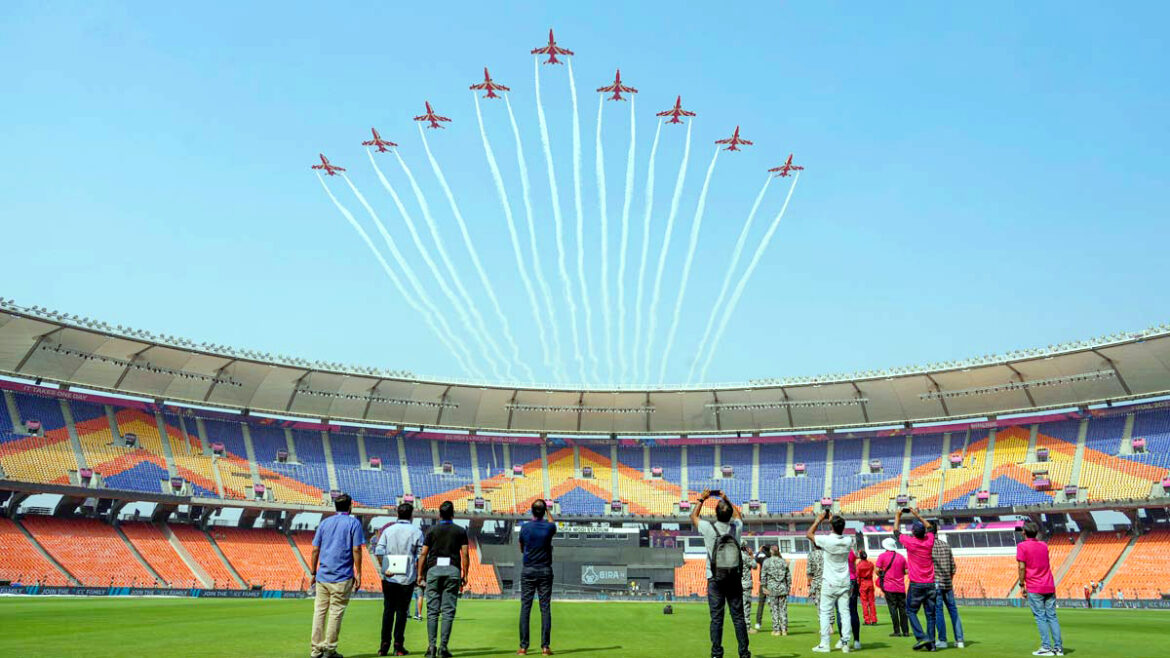 World Cup 2023: The beginning is here.. Air force maneuvers spewing smoke..!