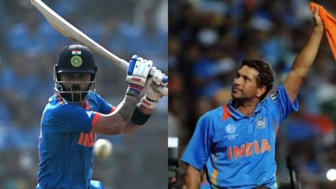 sachin tendulkar congratulates virat kohli for record breaking 49th odi century icc world cup 2023