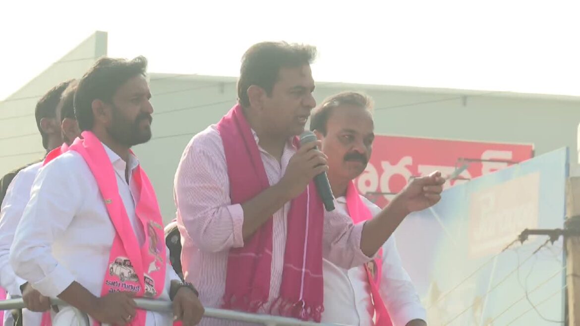 ktr road show at vikarabad brs party election campaign telangana assembly elections 2023