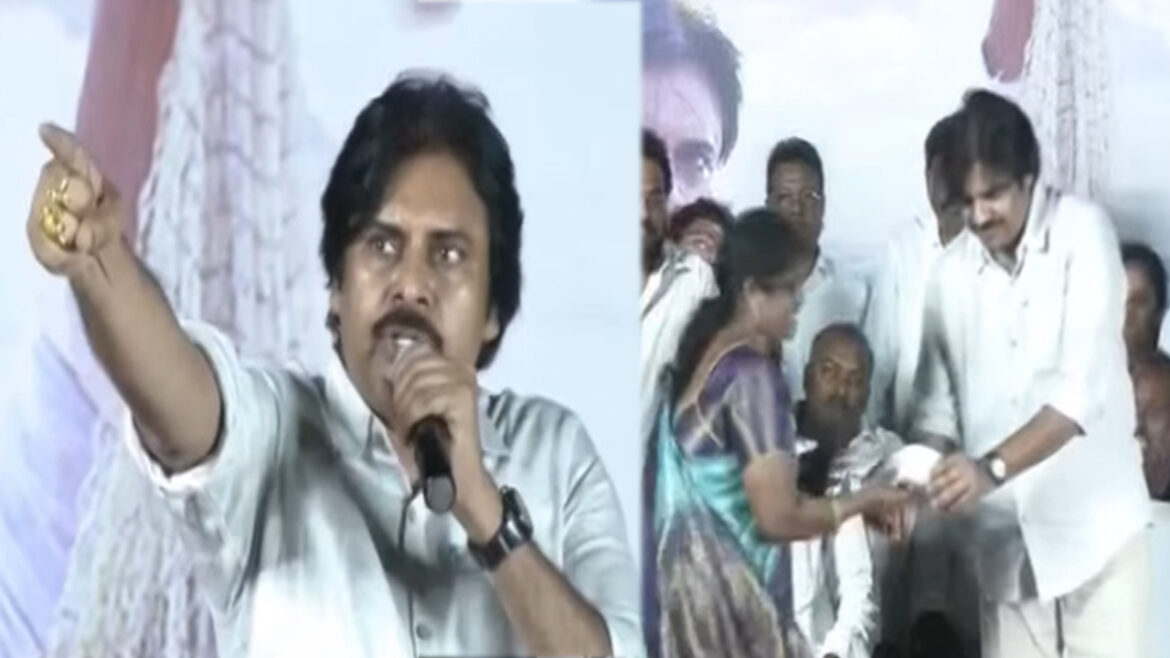 pawan kalyan distributed checks to visakha fishing harbor accident victims