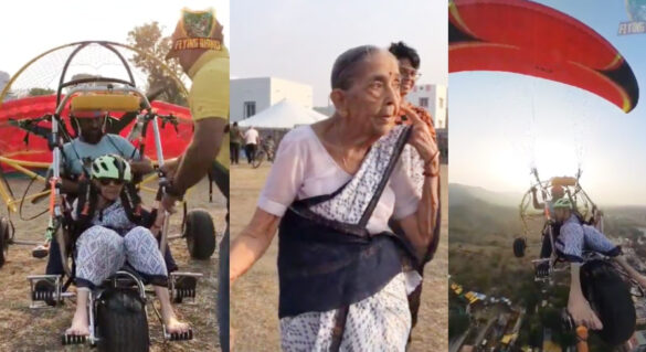 Viral Video: Sky drive at the age of 97.. You are a great grandma..!!