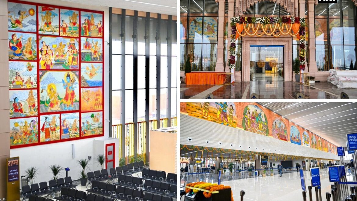 colourful ramayan paintings to attract visitors at valmiki airport