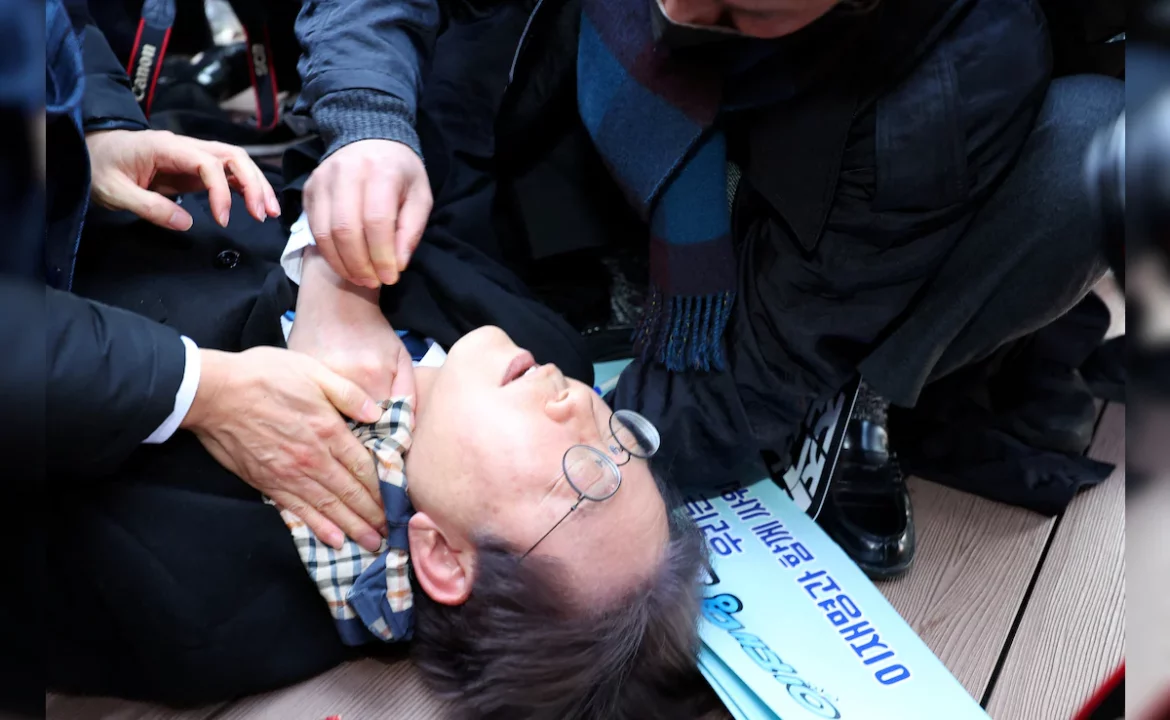 South Korea’s Opposition Leader stabbed in the neck