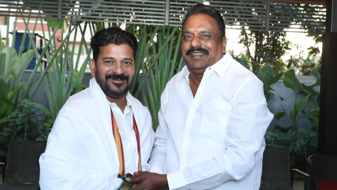 rajendranagar brs mla prakash goud meets cm revanth reddy in jubilee hills